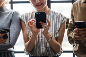 People browsing on mobile phones