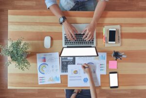 Two people working on digital marketing