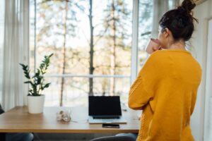 Women working from home.