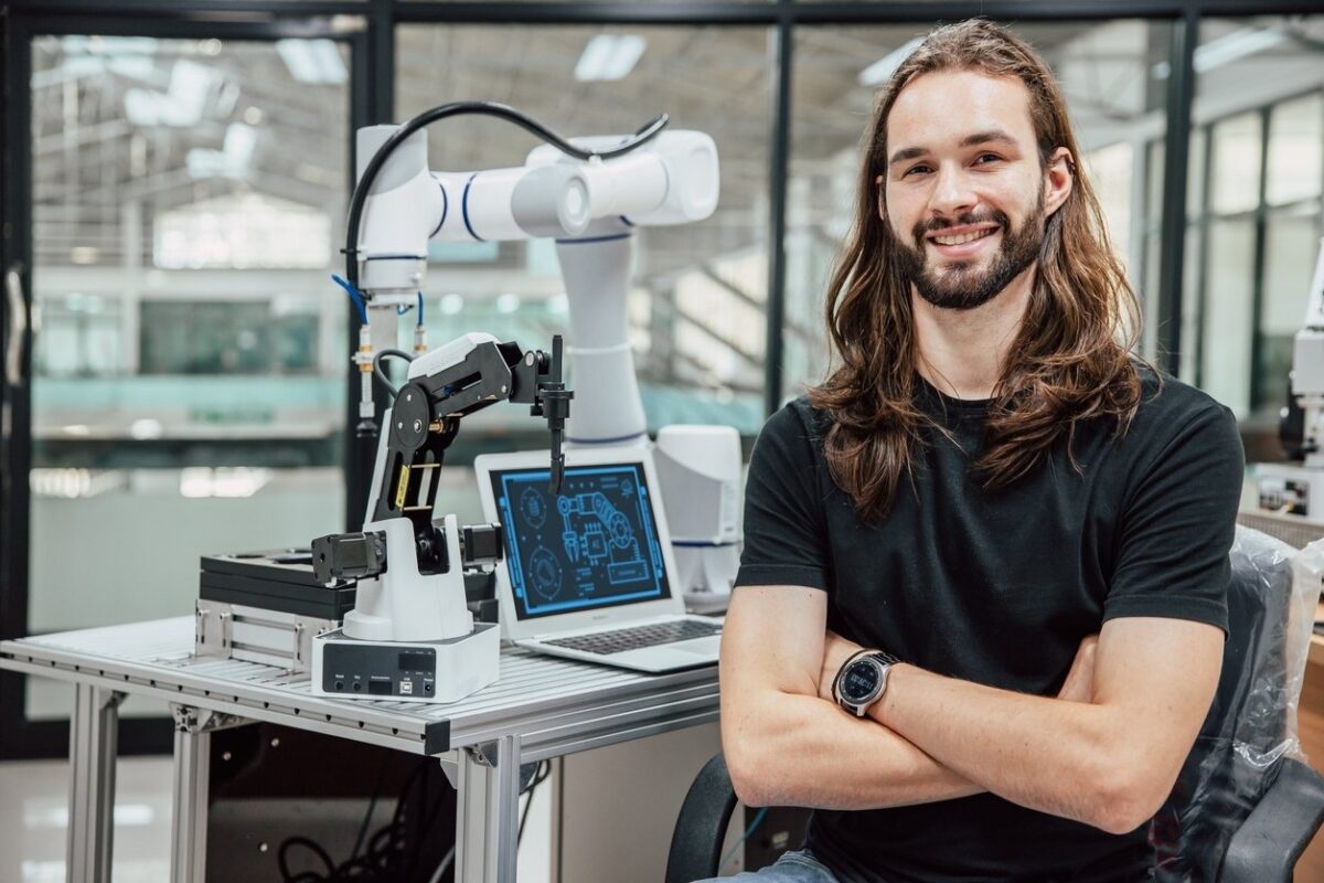 Example of AI careers - man working in robotics